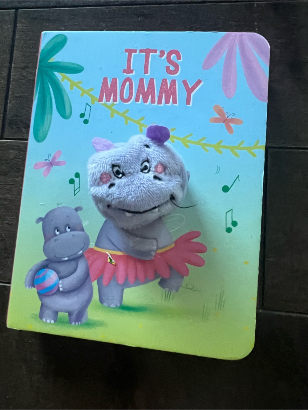 Plush Hippo Book Cover - Pastel Green & Blue